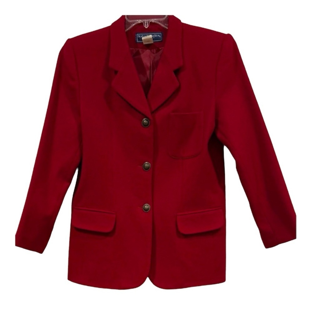 Norton McNaughton Blazer Women’s 100% Wool Blazer with Liner Red Size 8p